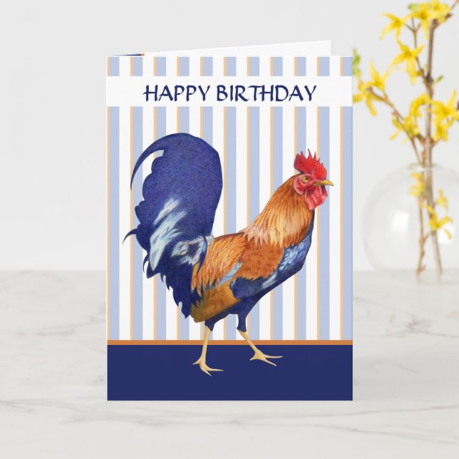 Tiras de gallo Tarjeta de cumpleaños (flor amarilla)