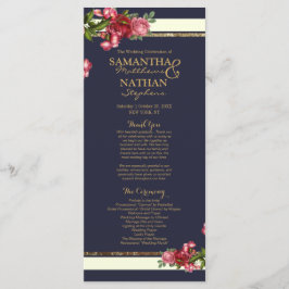 Tiras de la marina de rosa y programas de bodas de