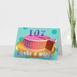 Tiras de pastelería rosa Tarjeta de cumpleaños 107