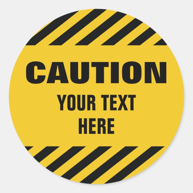 Tiras de precaución pegatina con cualquier texto (Anverso)