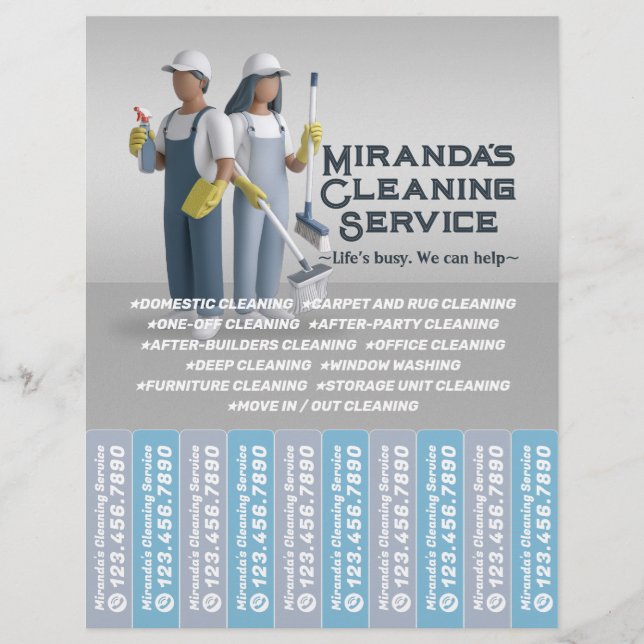 Tiras desprendibles para volante de servicio de li (Frente)