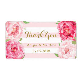 Tiras florales de color de agua rosada Etiquetas d