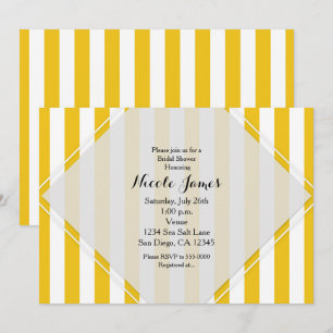 Tiras Modernas Amarillas y Blancas Invitaciones Ra