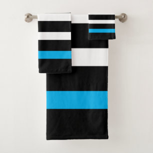 Tiras negras y rosas patrón acentos azules
