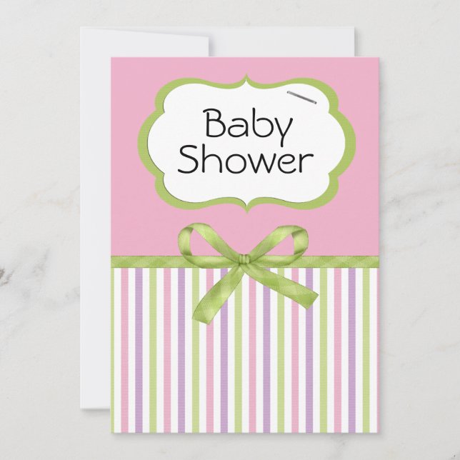 Tiras Pastel Invitaciones a Ducha Bebé (Anverso)