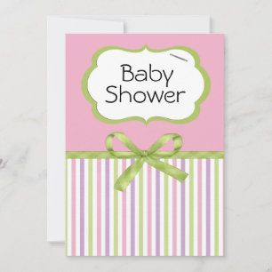 Tiras Pastel Invitaciones a Ducha Bebé