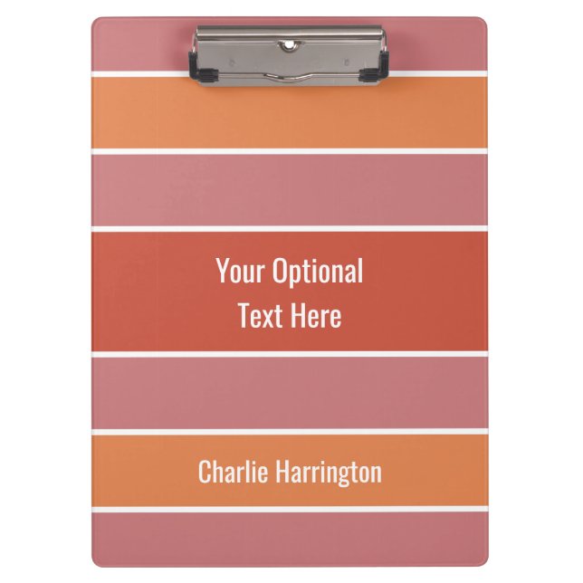 Tiras Patrón nombre personalizado portapapeles (Anverso)