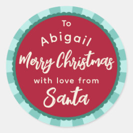 Tiras rojas del pegatina de regalo de Santa