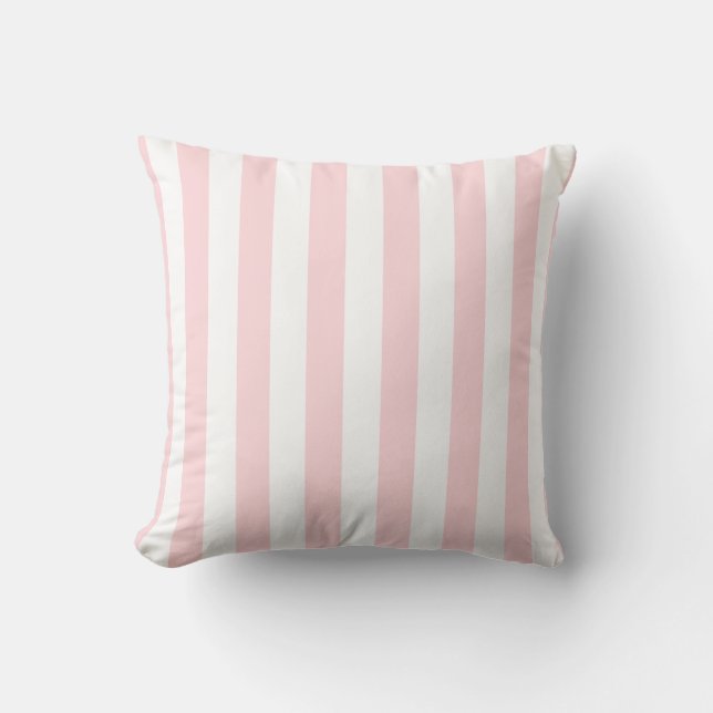Tiras rosa y blanca de Cojín decorativo (Anverso)