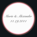 Tiras rosadas de chocolate sellos marrones / Pegat<br><div class="desc">Selle sus sobres de invitación con pegatinas impresos por personalizados.</div>