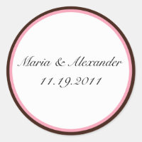 Tiras rosadas de chocolate sellos marrones / Pegat