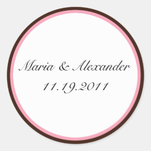 Tiras rosadas de chocolate sellos marrones / Pegat
