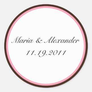 Tiras rosadas de chocolate sellos marrones / Pegat