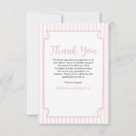 Tiras rosadas Martini Glass Tarjeta de agradecimie