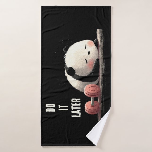 Tired Panda Gym – Cute Funny Workout Art (Toalla de baño)