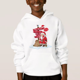 Tired Santa Kids Cozy Christmas Pullover Hoodie