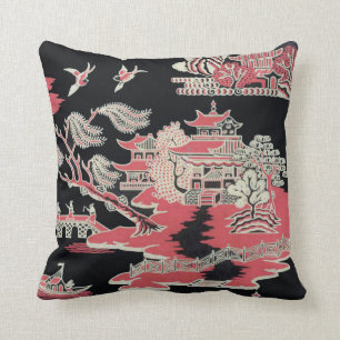 Tiro de la almohada del Chinoiserie de Edwardian