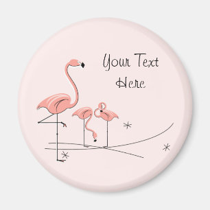 Tiro de texto rosa Flamingo 4 imán