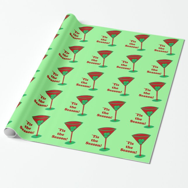 ` Tis el papel de embalaje de Martini del navidad (Desenrollado)