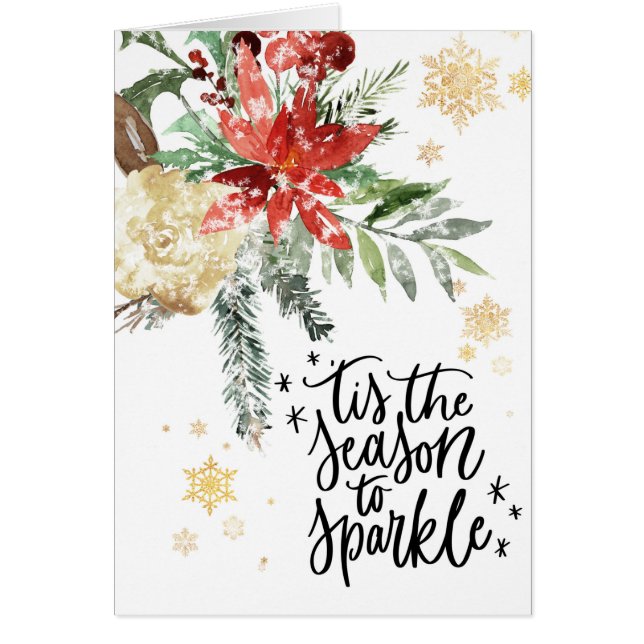 Tis The Season to Sparkle Christmas Holiday Card (Frente)