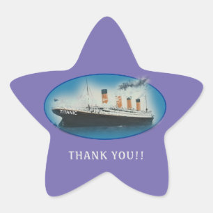 Titanic Gracias Pegatina Estrella De Favor Púrpura