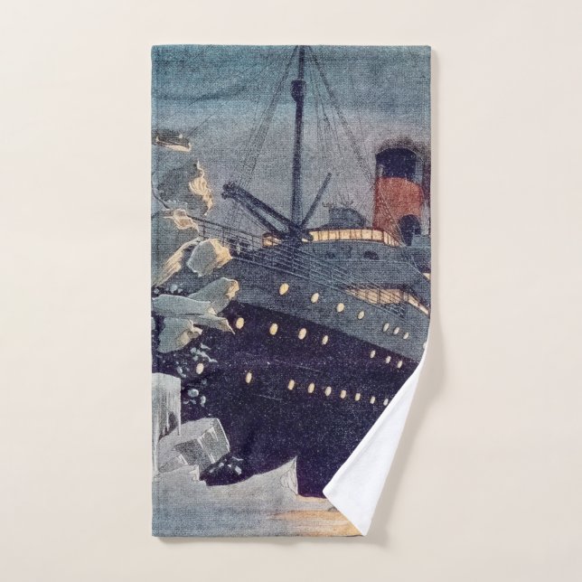 Titanic Hits Iceberg (Toalla de mano)