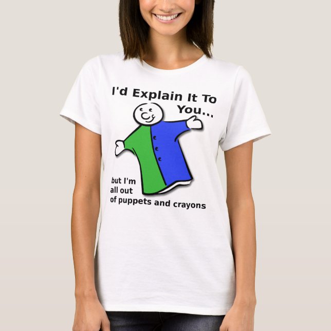 Titere y crayones camiseta divertida (Anverso)