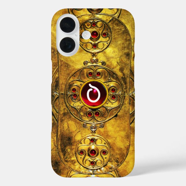 TITLE_SEO2 ANTIGUO CÉLTICO WARRIOR SHIELD RUBY GEM MONOGRAM (Reverso )