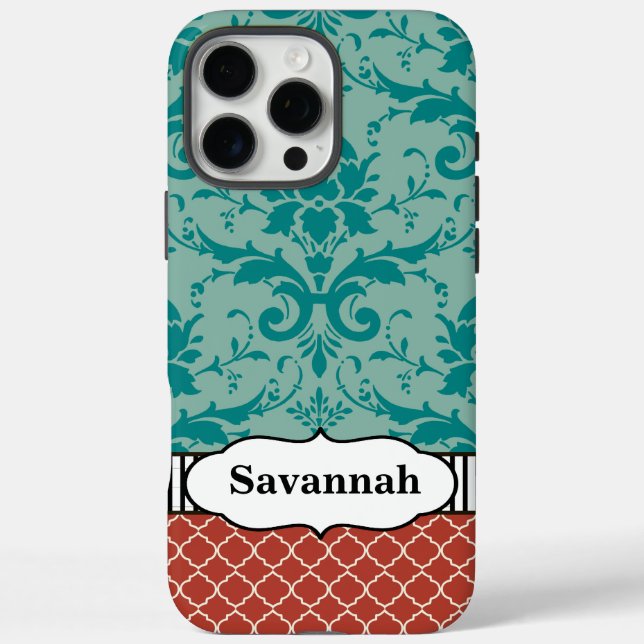 title_seo2 Aqua Naranja Turquoise iPhone personalizado marroq (Reverso)