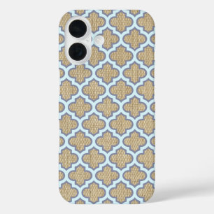 title_seo2 Arpillera y Azul Patrón Cuatrefoil Femenino Modern