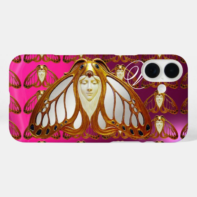 TITLE_SEO2 ART NOUVEAU MOTH MUJER GEM MONOGRAM PURPURPLE ROSA (Reverso  (Horizontal))