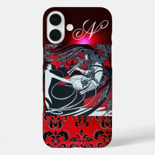 TITLE_SEO2 ART NOUVEAU PAN , MONOGRAMA DE DAMASCO BLANCO ROJO
