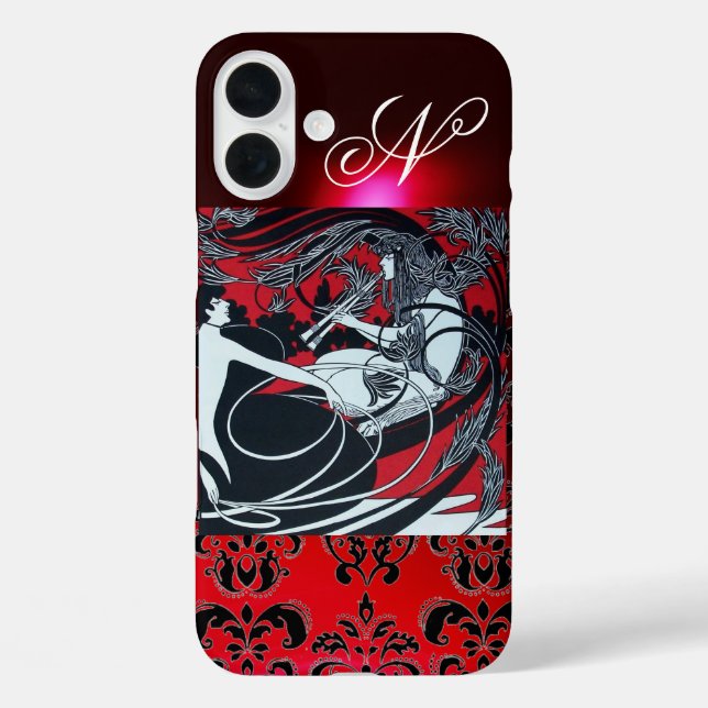 TITLE_SEO2 ART NOUVEAU PAN , MONOGRAMA DE DAMASCO BLANCO ROJO (Reverso )
