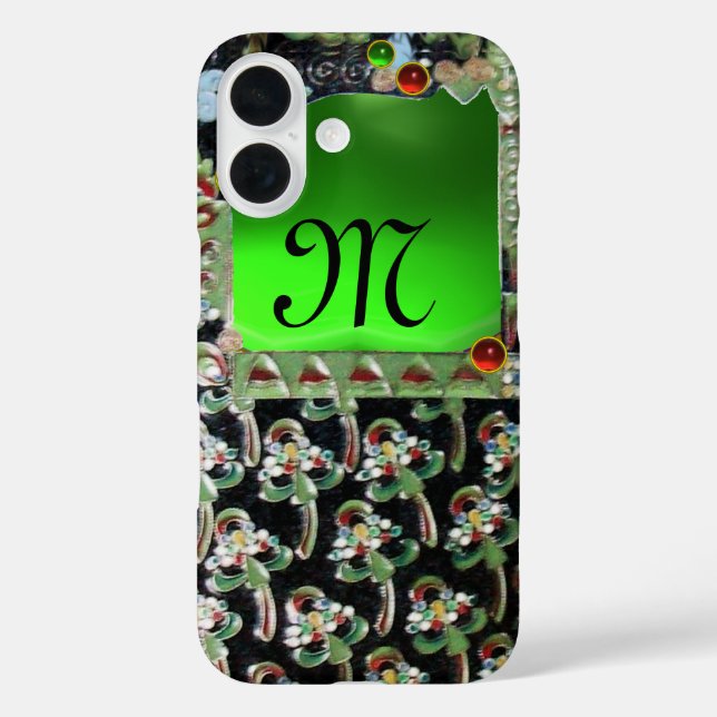 title_seo2 ARTE VERDE NEGRO NOUVEAU GEMSTONE MONOGRAM Emerald (Reverso )