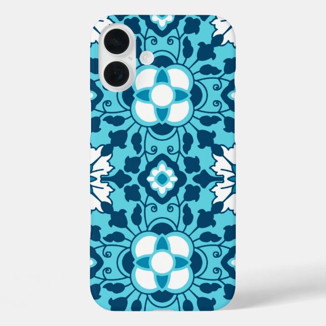 title_seo2 Azulejos marroquíes florales, índigo, azul cielo y (Reverso )