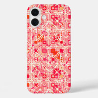 Batik tribal - rosa coral, naranja de coral y crem