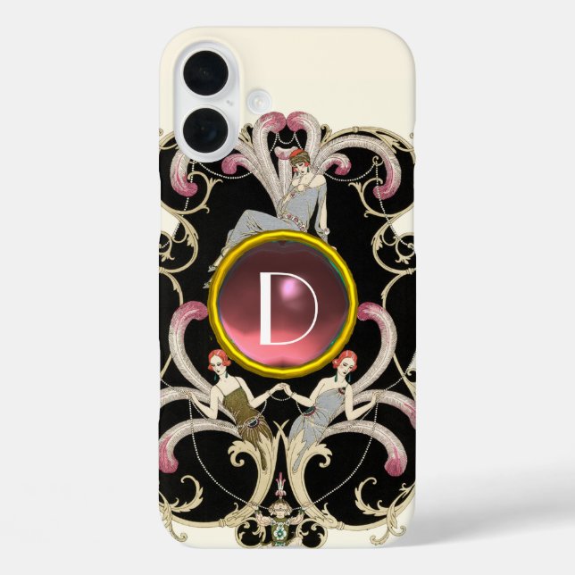 TITLE_SEO2 BELLEZA ART DECO FASHION PINK GEMSTONE MONOGRAM (Reverso )