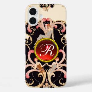 TITLE_SEO2 BELLEZA ART DECO FASHION RED RUBY GEMSTONE MONOGRA