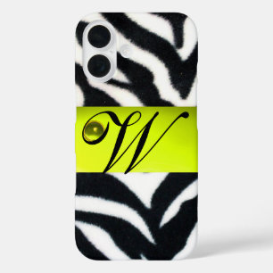 title_seo2 BLANCO NEGRO AMARILLO ZEBRA FUR MONOGRAM,Topaz