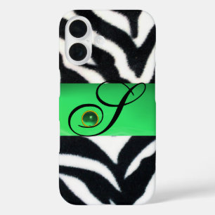 TITLE_SEO2 BLANCO NEGRO ZEBRA FUR EMERALD GREEN GEM MONOGRAM