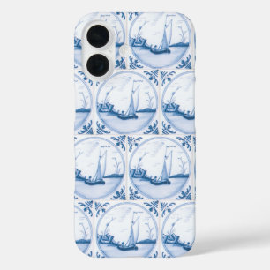title_seo2 Blue White Delft Sailboat Faux Tiles iPhone