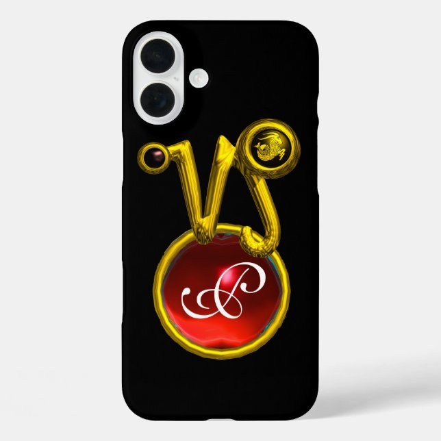 TITLE_SEO2 CAPRICORN GOLD ZODIAC RÓTULO RUBY MONOGRAM ROJO (Reverso )