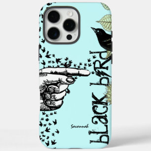 title_seo2 Chica Vintage Blue Green Floral Black Bird