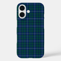 Clan Douglas Tartan Royal Blue and Green Plain