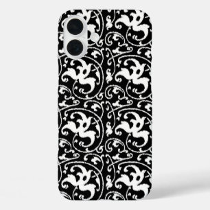 title_seo2 Damascado Floral Ikat - Blanco y Negro