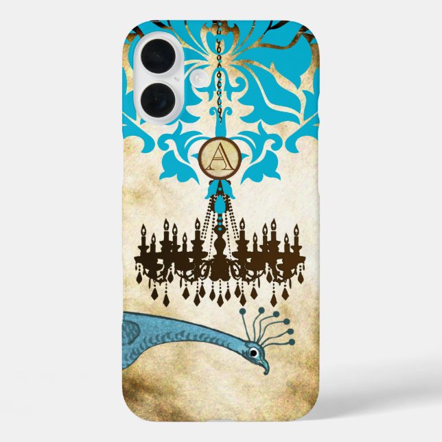 title_seo2 Damasco de candelabro de pavo real monogramo (Reverso )