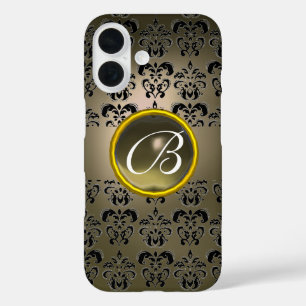 title_seo2 DAMASK GEM MONOGRAM negro gris