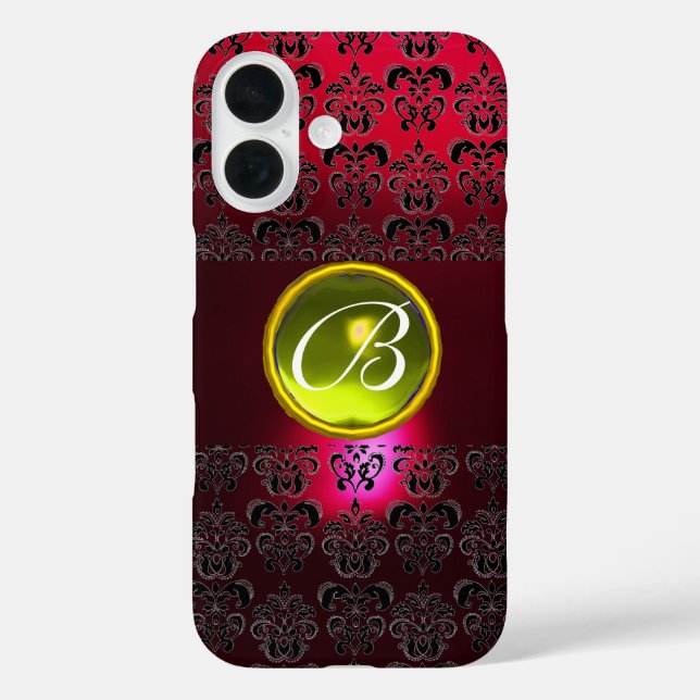 title_seo2 DAMASK GEM MONOGRAM Topaz amarillo ,Ruby rojo (Reverso )