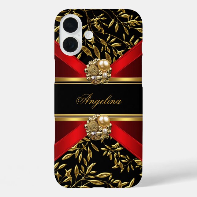 title_seo2 Elegante elegante Red Black Gold Damask (Reverso )