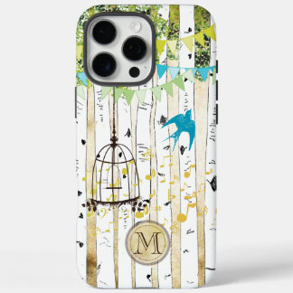 title_seo2 Estuche Monograma Birdcage Cute Bird Birch Tree pa